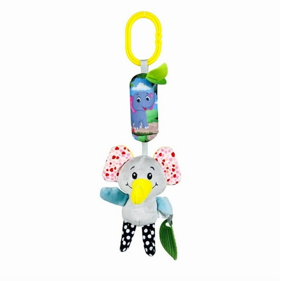 Baby Wind Chime Toys,Car Seat Toys Hanging Activity Chime & Teether Stroller Toy, Newborn Toys,Elephant