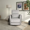 thumbnail image 2 of Tenley Microsuede Fabric Linen Swivel Gliding Power Recliner in Latte, 2 of 6