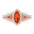 thumbnail image 2 of 1.2ct marquise cut red Zircon 18k rose gold halo Bridal Wedding Engagement Promise Anniversary Ring for Women size 9, 2 of 7