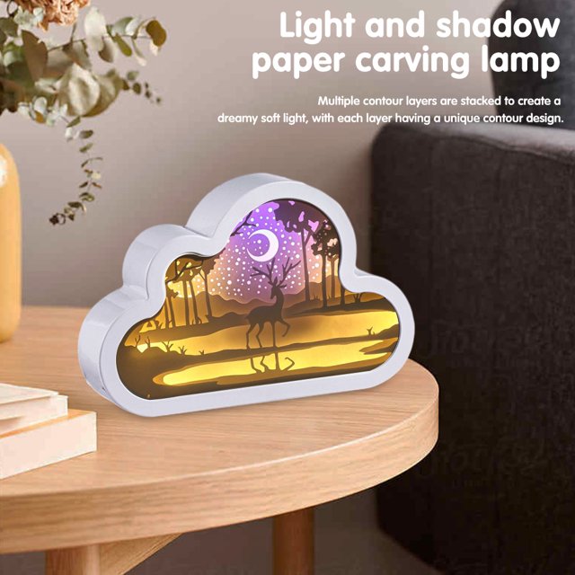 Luz de marco creativo 3D Luz de noche de espejo creativo de nube de estilo chino para regalo