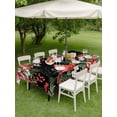 thumbnail image 3 of Outdoor Tablecloth with Umbrella Hole and Zipper, Cardinal Bird Rectangle Table Cloth 60x120 Inch Waterproof Tablecloth, Winter Poinsettia Pine Cones Berry Black Picnic Table Cover for Patio Camping, 3 of 7