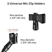 Yescom 2 Pack Microphone Stand Boom Arm Floor Tripod Dual Mic Clip 31-53 Adjustable Height, 360-degree Rotating for Acoustic Recording, Podcast