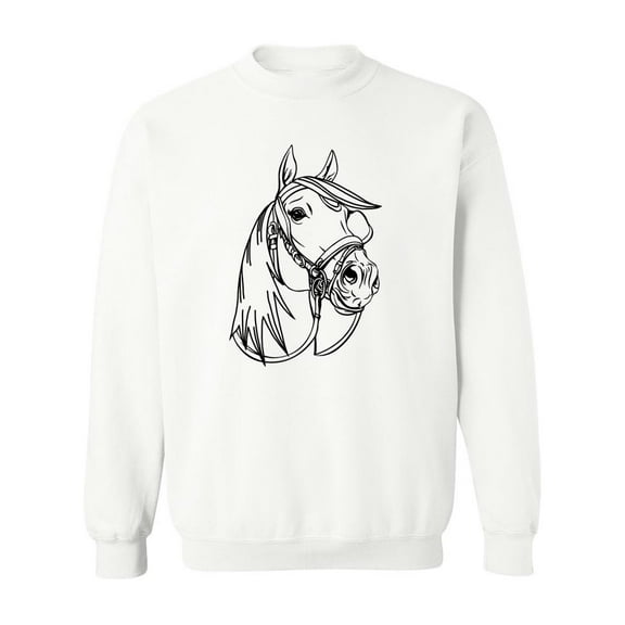 Black And White Horse Sweatshirt Women -SPIdeals Designs, Female 4X-Large