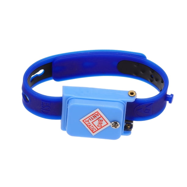 Correa de muñeca antiestática, pulsera de silicona ESD ajustable, sin cable, reparación de electrónica, azul zafiro