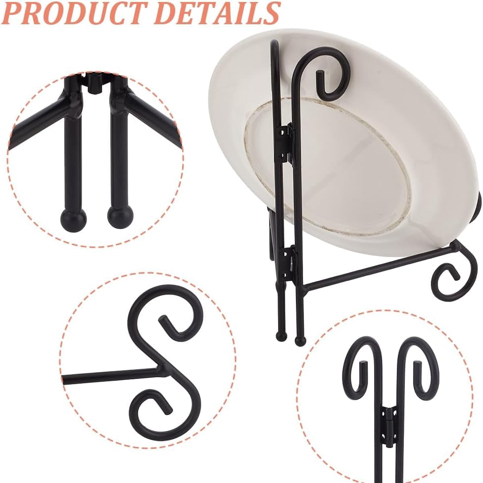 8 Inch Plate Stand Iron Easels Display Stand Metal Plate Holder Frame and Artworks Easel Tabletop Art Rack DIY