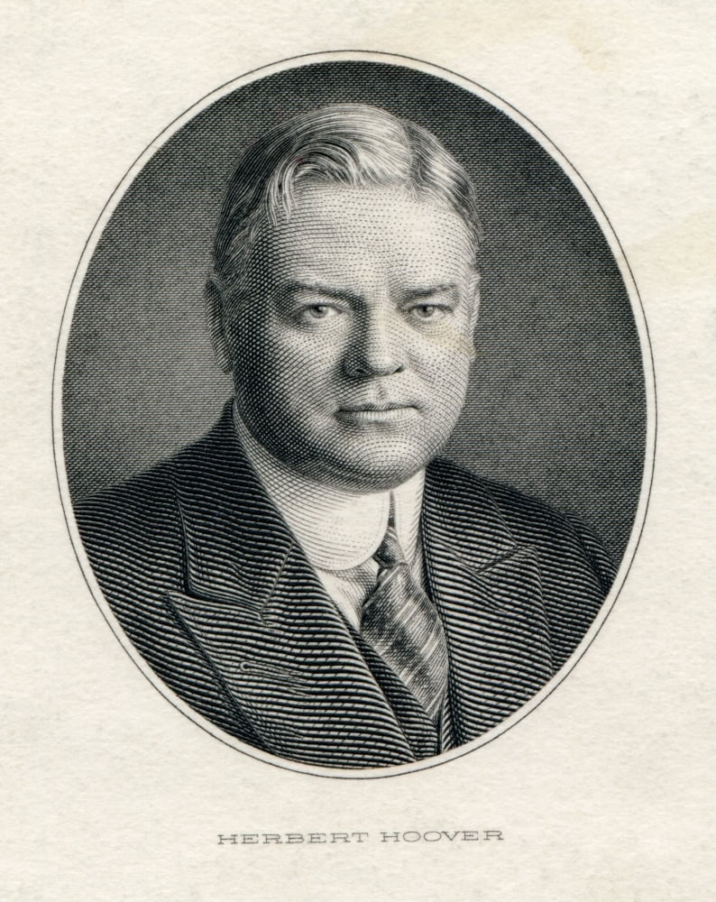 President Herbert Hoover In His Official Portrait Engraving History (18
