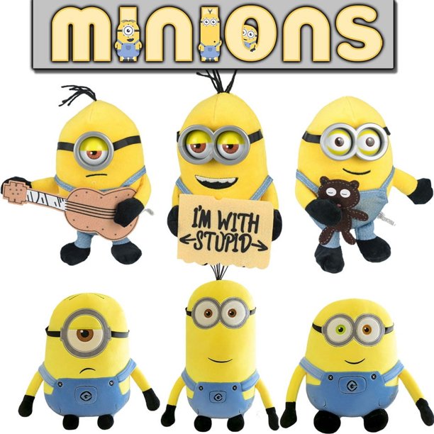 Muñeco de peluche amarillo de los Minions, muñeco suave de Bob, de los vaqueros, regalo de cumpleaños y Navidad