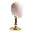 thumbnail image 3 of Soporte de exhibición para sombrero, soporte para sombrero, estilismo de imitación de madera, accesorio de salón, maniquí de grano de madera, modelo Marrón claro Dorado, 3 of 9