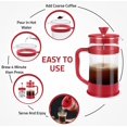 thumbnail image 4 of Utopia Kitchen Cafetera de prensa francesa de 12 onzas y 0,35 litros, tetera, prensas de café de viaje, cafetera de borosilicato espesado resistente al calor para regalos de viaje de camping, paquete, 4 of 5