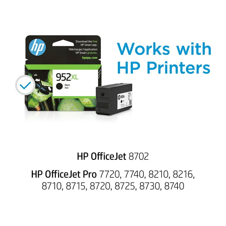HP 952XL High Yield Ink Cartridge, Black, Cyan, Magenta, Yellow, 5