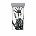thumbnail image 2 of Ambesonne Modern Fitted Sheet & Pillow Sham Set, Grunge Motley Hand Stamp, Full, Black, 2 of 3
