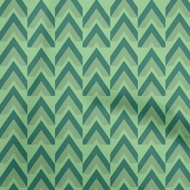 oneOone Silk Tabby Sea Green Fabric Geometric Craft Projects Decor Fabric Printed By The Yard 42 Inch Wide