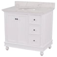 thumbnail image 2 of Bella 36" Bathroom Vanity with White Cabinet and Engineered Marble Top, 2 of 7