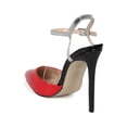 thumbnail image 3 of Women Patent Pointy Toe Two Tone Ankle Cuff Stiletto Pump - 18080, 3 of 6