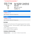thumbnail image 2 of Door Lock Cylinder - Compatible with 2005 - 2008, 2011 - 2016 Ford F-250 Super Duty 2006 2007 2012 2013 2014 2015, 2 of 2