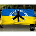 thumbnail image 5 of Flagwix Make Love, Not War. Peace Sign Ukraine Grommet Flag THN3779GFv1 - 3x5 ft., No Flag Pole Rings, 5 of 6