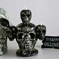 thumbnail image 2 of Bronze Led Skull Ghost Mask Lantern Halloween Decor - Electronic Glowing Candle Lamp Tabletop Decoration With Button Control 5.9X4.72 Inches 0.19 Lbs, 2 of 6