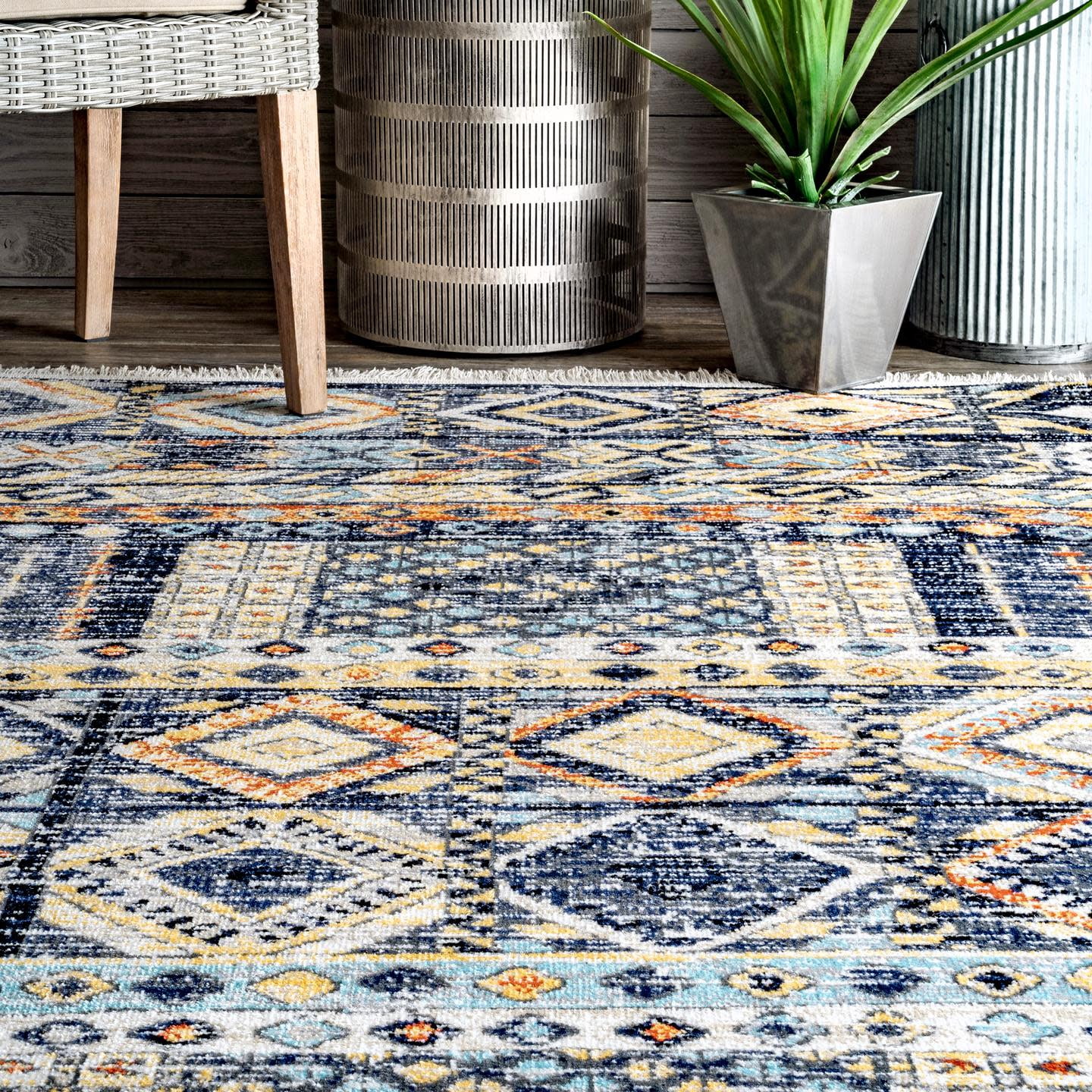 nuLOOM Taliyah Bohemian Fringe Indoor/Outdoor Area Rug, 5' x 8', Multicolor
