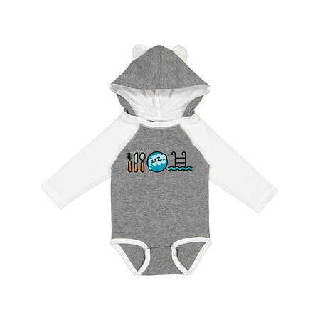 

Inktastic Swimming Eat Sleep Swim Gift Baby Boy or Baby Girl Long Sleeve Bodysuit