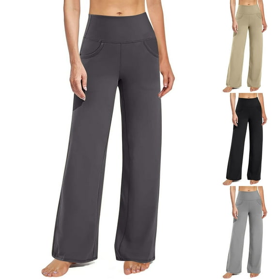 POROPL Womens Leggings Loose Wide Leg Straight Leggings Casual Yoga Athletic Size S-XL