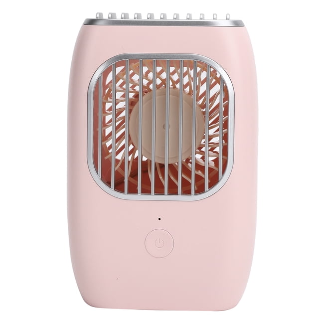 Mini Ventilador de Cuello Bling Bling Recargable por USB Silencioso Color Rosa