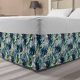 thumbnail image 1 of Tropic Bed Skirt, Continuous Summer Leaves and Pineapples, Elastic Bedskirt Dust Ruffle Wrap Around for Bedding Decor, 4 Sizes, Sea Blue Multicolor, by Ambesonne, 1 of 2