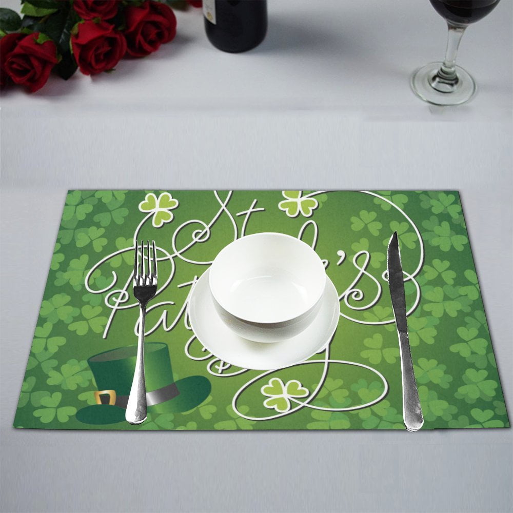MYPOP Happy St. Patrick's Day Kitchen Table Mat Placemats for Dining