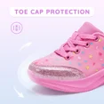 thumbnail image 5 of FUNCOO PLUS Kids Athletic Sneakers Girls Lace Up Walking Shoes Toddler Glitter Breathable Outdoor Running Shoe, Dessert, Size 13, 5 of 8
