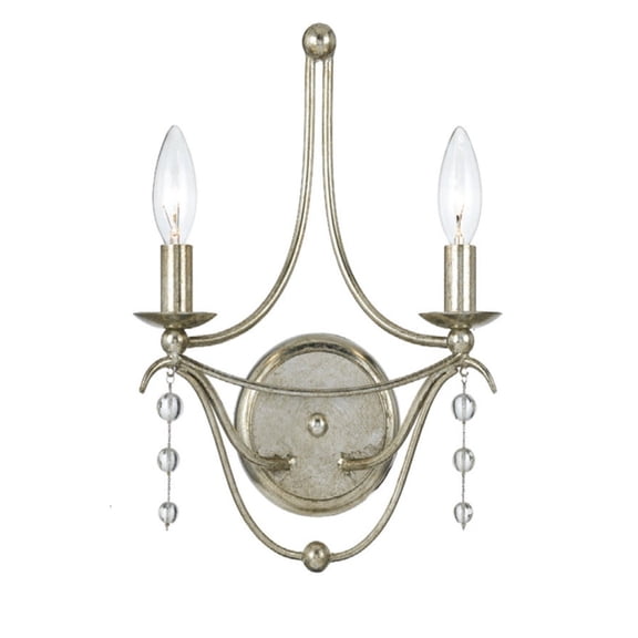 432-SA Crystorama Lighting Metro - Two Light Wall Sconce In Traditional And Contemporary Style - 10 Inches Wide By 14.5 Inches High