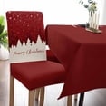 thumbnail image 5 of Stretch Dining Chair Covers Set of 6, Merry Christmas Tree Abstract Winter Snowflakes Red Vintage Removable Dining Chair Protector Slipcovers for Kitchen Party Restaurant, 5 of 6