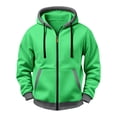 thumbnail image 2 of Xdegoge Full Zip Hooded Sweatshirts for Men Color Block Lightweight Athletic Jackets Casual Long Sleeve Activewear Gym Workout Track Tops with Pockets, 2 of 6