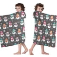 thumbnail image 4 of Gray Christmas Snowman Pattern Hooded Bath Towel，60"x35" for Ages 3 To 12 Kids, Quick Dry Lightweight Soft Microfiber Hood Beach Towel Cover Up for Kids, 4 of 7