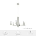 thumbnail image 7 of Hunter - Gatz 6-light Brushed Nickel, Large Chandelier, Dimmable, Modern Style, Candle Shaped, for Bedrooms, Dining, Living Rooms - 19786, 7 of 7