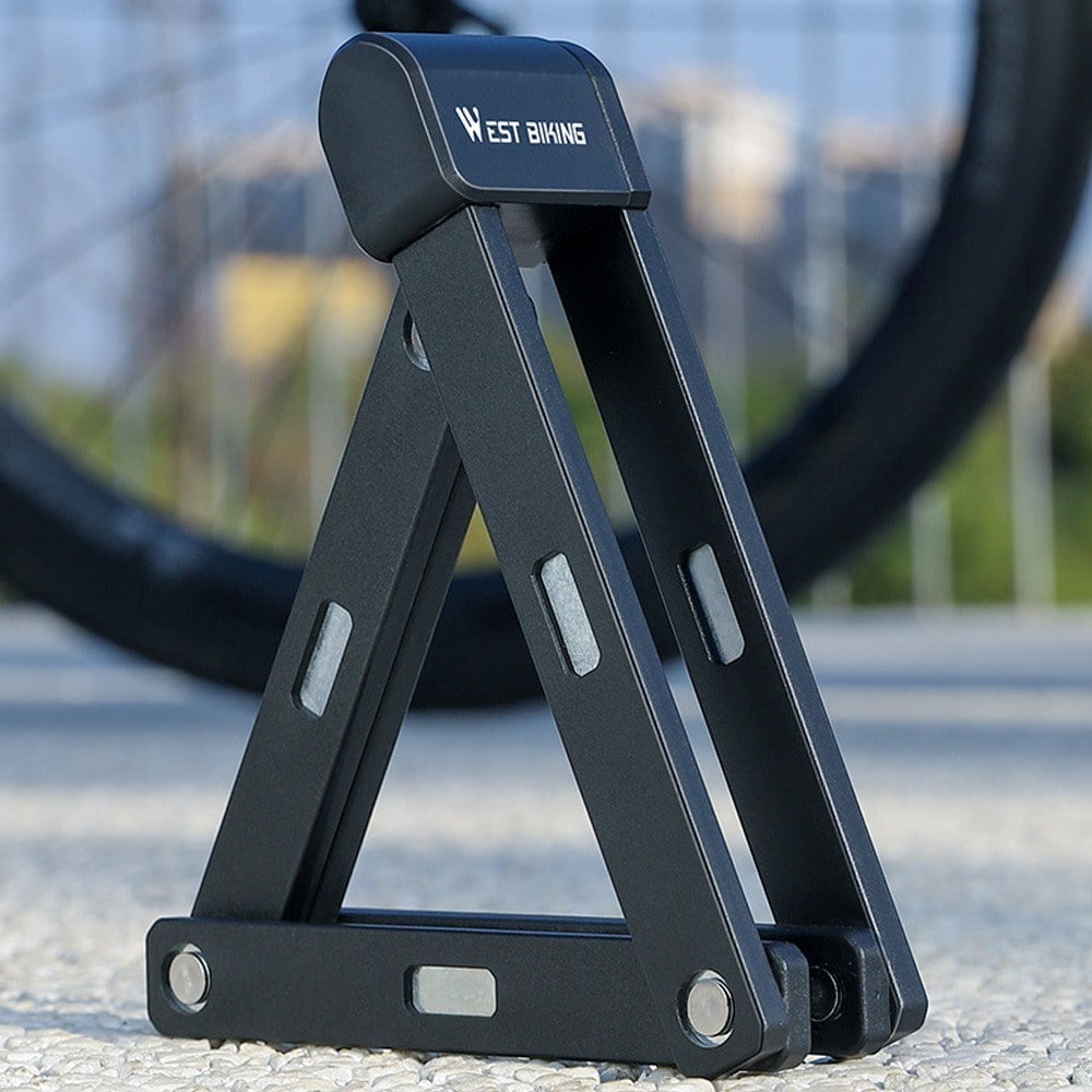 West Biking Foldable Anti-Theft Chain Lock for Bikes and Motorcycles