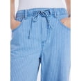 thumbnail image 5 of Free Assembly Women's and Women's Plus Striped Wide Leg Relaxed Jeans with Elastic Waist, Sizes XS-4X, 5 of 6