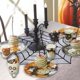 thumbnail image 3 of Mantel de Halloween con telaraña de encaje, 2 piezas para decoración de mesa de Halloween, color negro, 3 of 5
