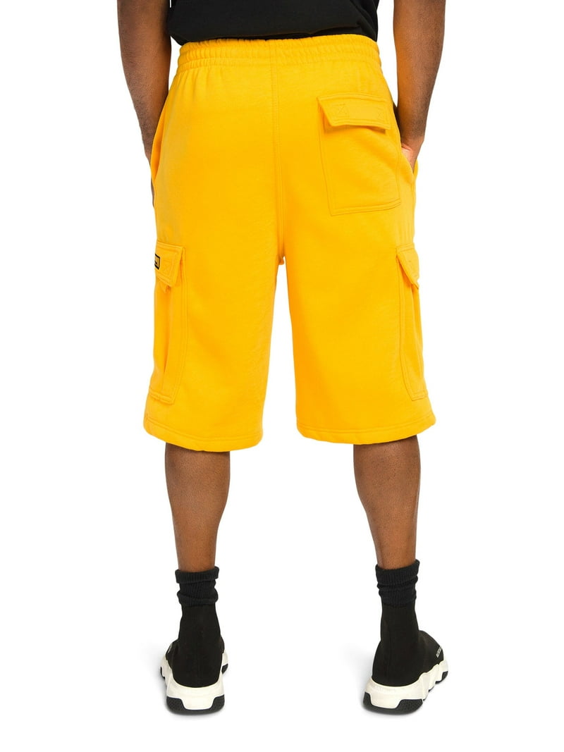 S.F.C 6 POCKET SHORTS ネイビー・イエロー　Mサイズ G-Style USA Men's Solid Fleece Heavyweight Cargo Shorts FS76