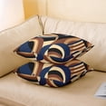 thumbnail image 4 of Blue Brown Black Square Cushion Covers Set of 4 Set 18 x 18-Inch Stripes Reversible Throw Pillow Covers for Kids Decor Abstract Geometric Pillow Covers Home Decor Modern Striped Art Vintage, 4 of 6