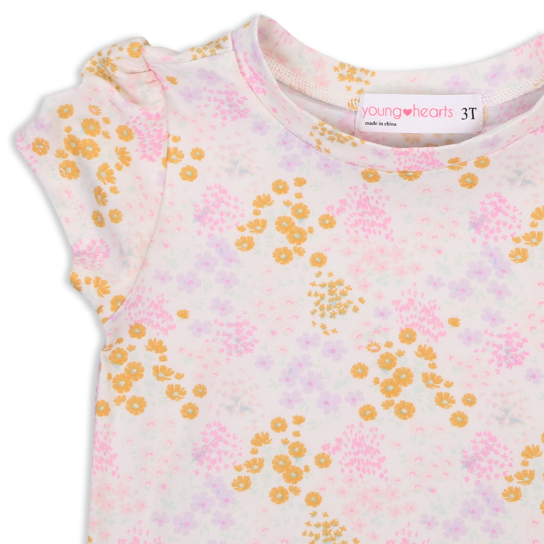 Young Hearts Toddler Girl 3Pk Short Sleeve Tees, Size 2T-4T