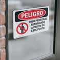 thumbnail image 4 of (2 Pack) Authorized Personnel Only Spanish OSHA Danger Sign 7 Inch X 5 Inch Vinyl Label Decal Sticker Weather Resistant, UV Protected for Workplace, Business, and Construction Site,, 4 of 7