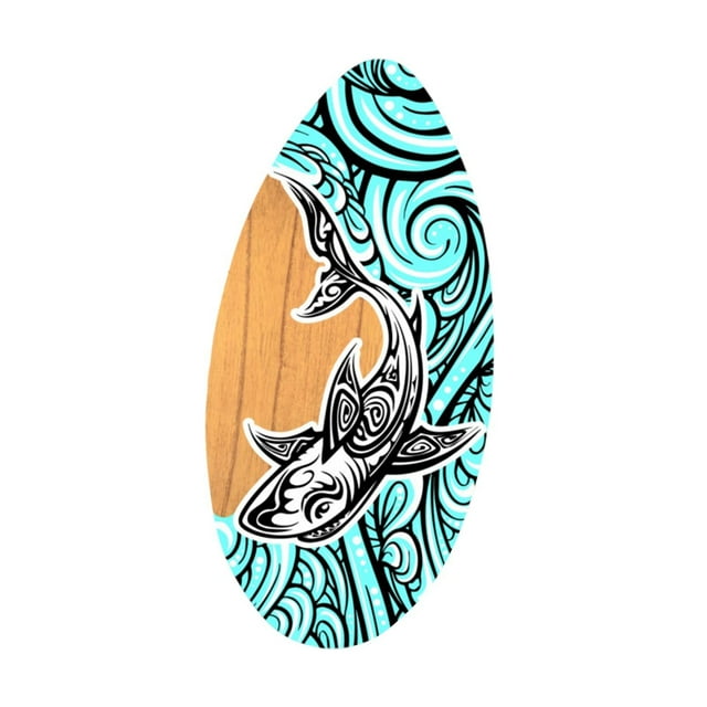 koolsoo Skimboard Debout Planche de Surf Petite pour Adolescents Enfants Hommes Femmes Requin Vaporisateur