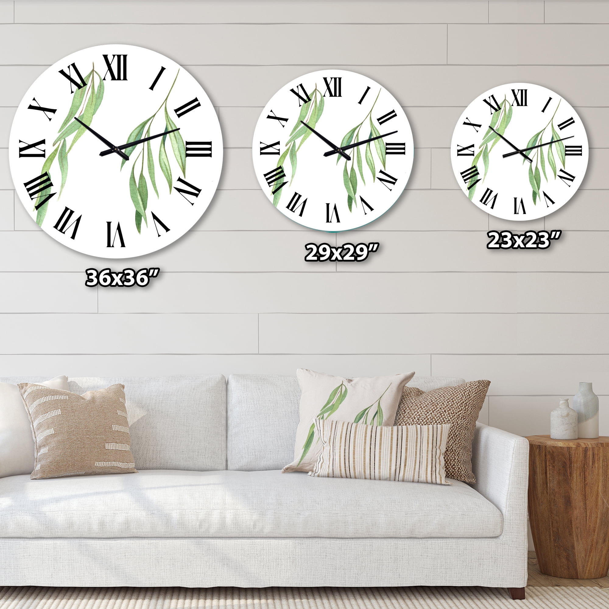 Designart 'Two Willow Branches' Farmhouse Wall Clock