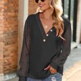 thumbnail image 2 of Camisas informales con cuello en V para mujer, camisas holgadas de punto de manga larga con estilo en forma de rombo para otoño e invierno, 2 of 7