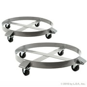 2 Heavy Duty Drum Dollies 1000 Pound 55 Gallon Swivel Casters Wheel Steel Frame Non Tipping Hand Truck Capacity Dolly by Red Hound Auto