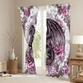 thumbnail image 3 of Erosebridal Teens Magical Dragon Black Out Curtains,Boys Girls Chic Floral Roses Curtains Pack of 2 (42x63 Each),Black Pink, 3 of 6
