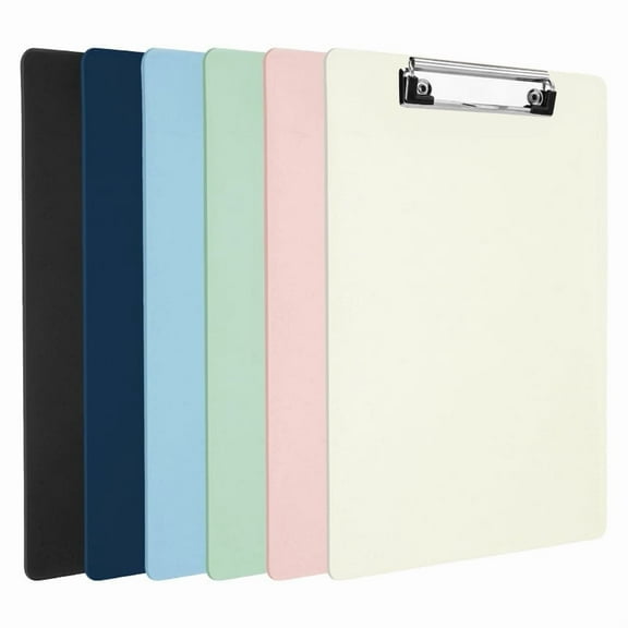 sixwipe 6 Pack Plastic Clipboards, Assorted Colors Clip Boards Bulk with Low Profile Clip for Classroom and Office Students, Teachers, Doctors, Nurses Use, 12 x 9 Inch A4 Letter Size