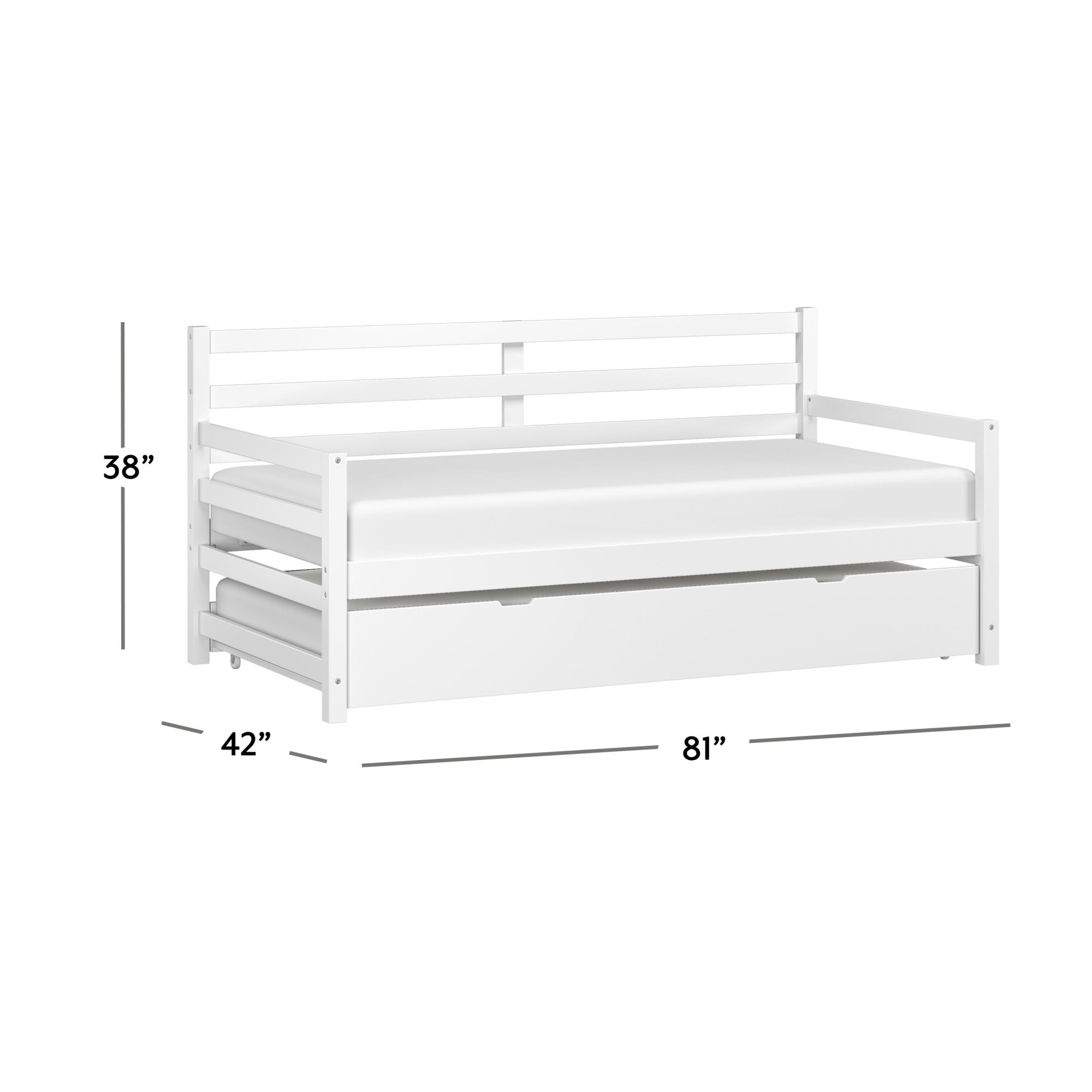 Hillsdale Shaye Wood Twin Daybed with Trundle – Space-Saving White