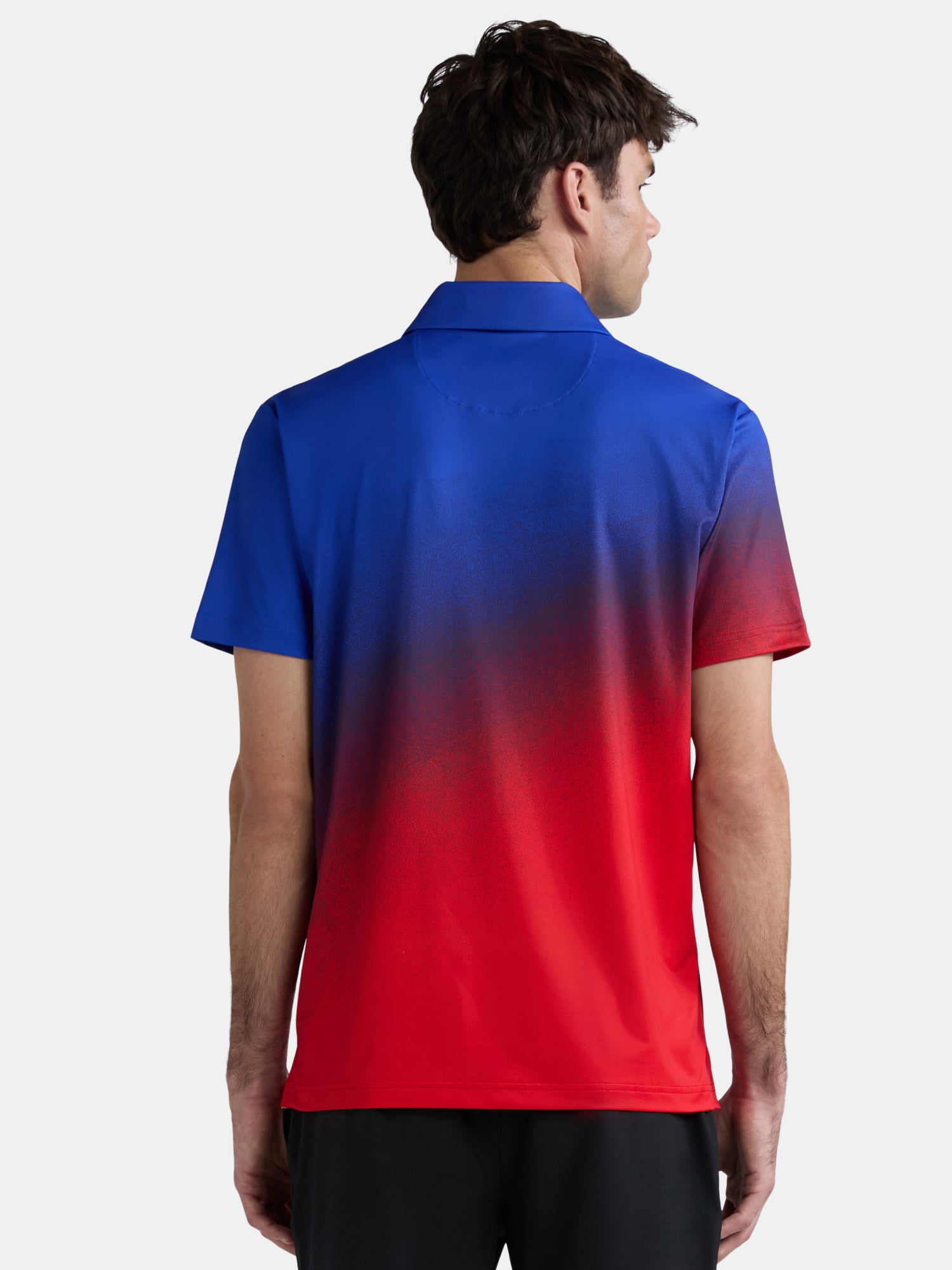 Birdie Bound Men's and Big Men’s Fourth of July Americana Ombre Printed Golf Polo Shirt, Sizes S-5XL
