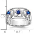 thumbnail image 5 of 14K White Gold Diamond And Blue Sapphire Triangles Ringsize 7 - Jbsp, 5 of 5
