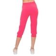 thumbnail image 4 of ALWAYS Capri Jogger Pants, Women's Casual Slim Bottoms Neon Pink L, 4 of 5